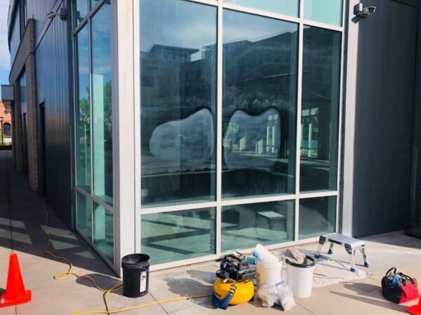 commercial glass restoration before 4
