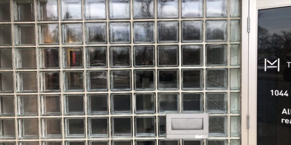 glass block repair project after